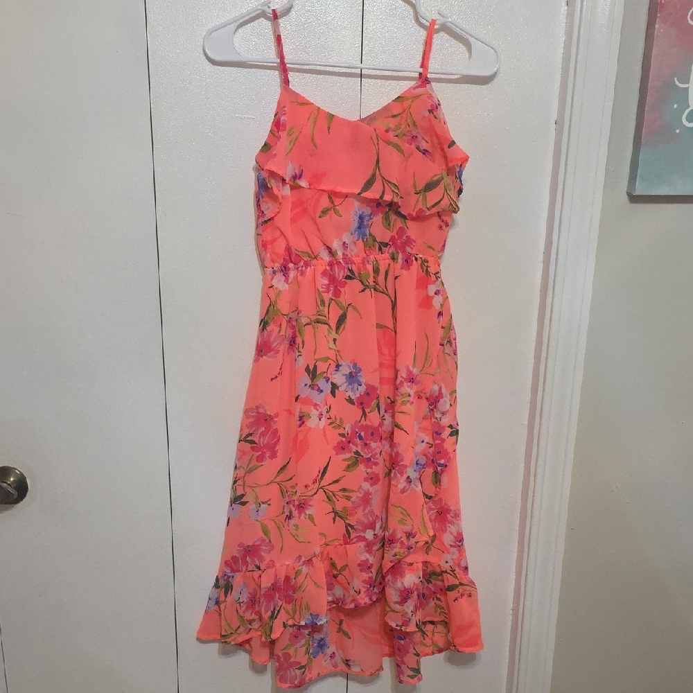 The Children's Place Vibrant Floral High/low Dress - Pink and Purple